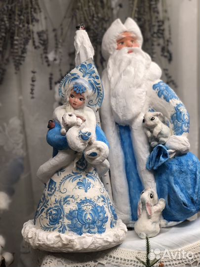 Ватные Дед Мороз и Снегурочка