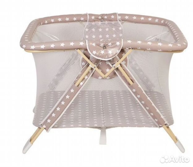 Манеж Polini kids Comfort Звезды макиато белый