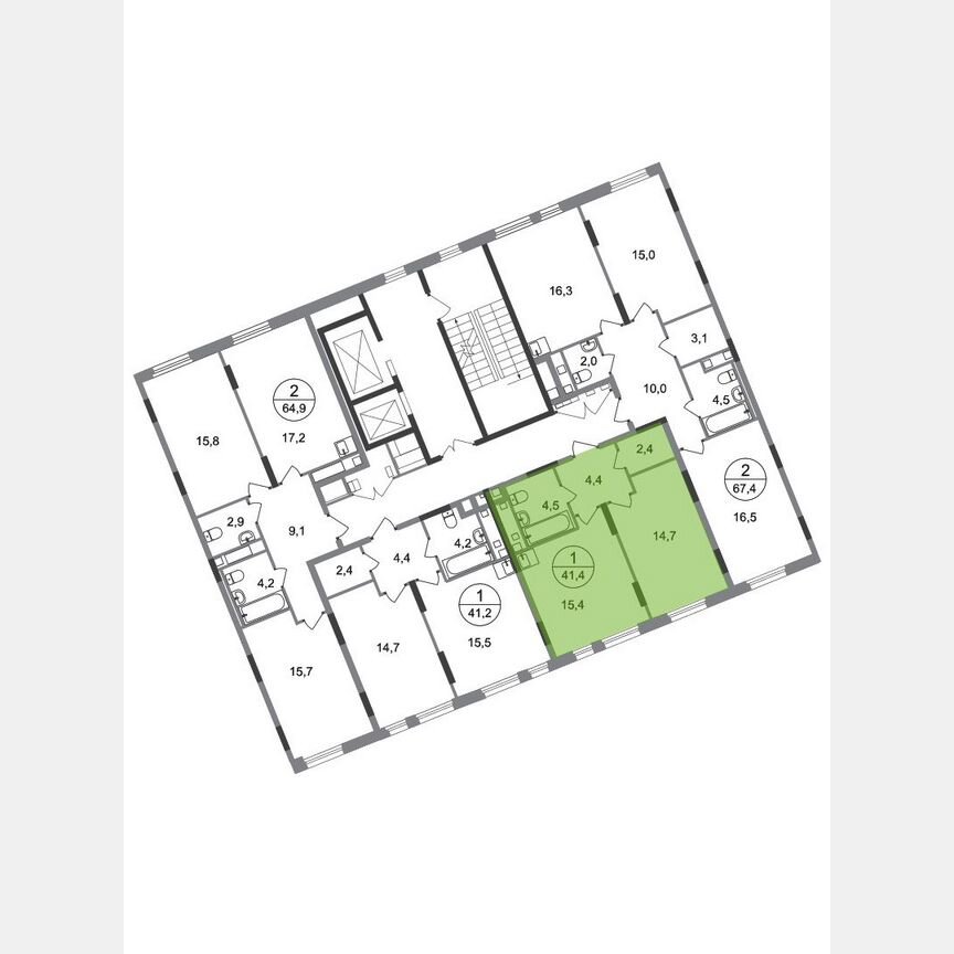 1-к. квартира, 41,4 м², 6/17 эт.