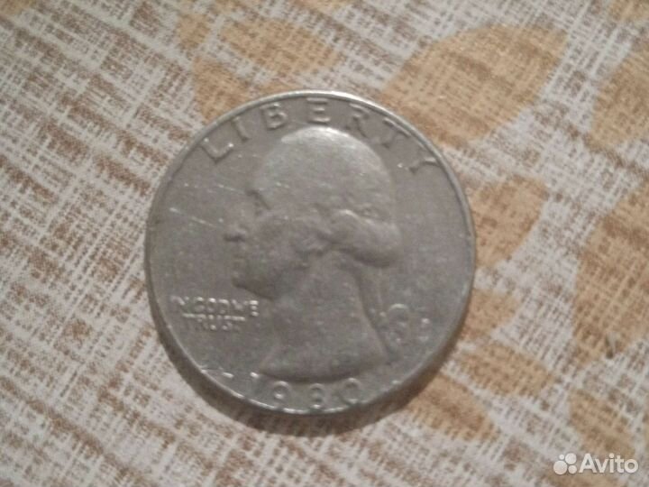 Монета1/4 доллара 1980