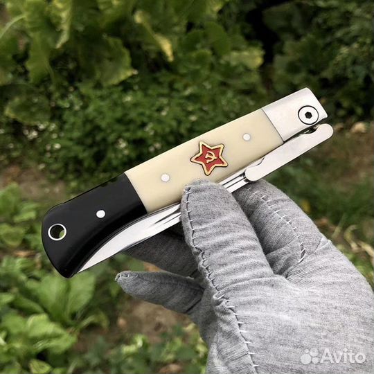 Складная финка со звездой нейлоновый чехол