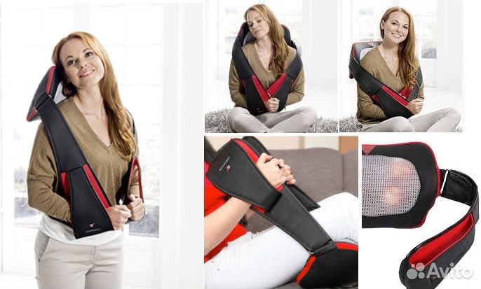 Массажная подушка с дополнительными ремнями