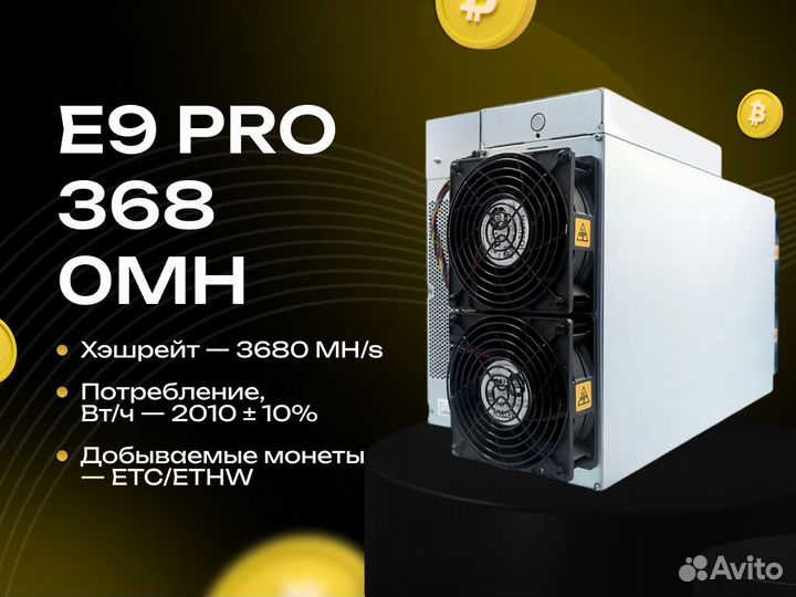 Asic майнер Bitmain Antminer E9 Pro 3680 MH