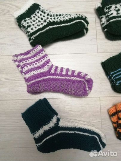 Носки ручной вязки шерстяные