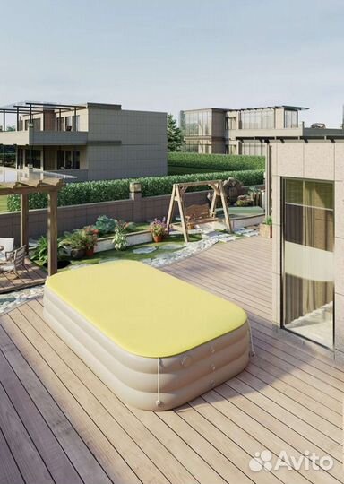 Надувной бассейн с горкой