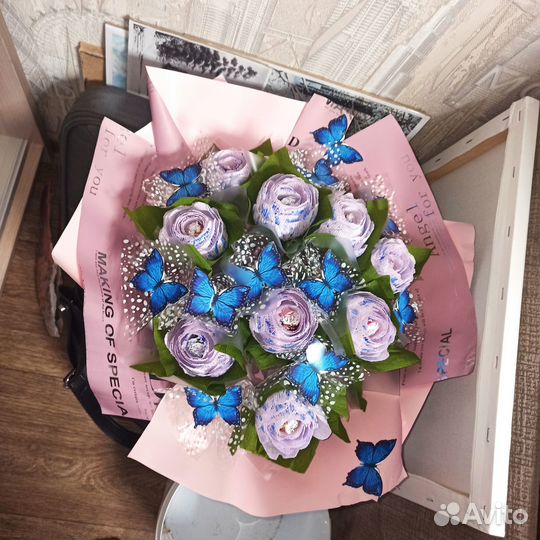 Букеты из гофрированной бумаги с конфетами