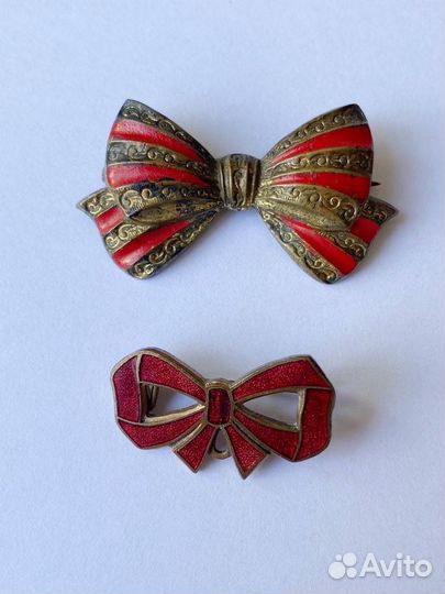 Антикварные брошь в виде банта