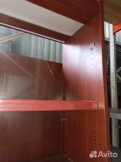 Стеллаж лдсп красное дерево/ оргстекло 5 полок