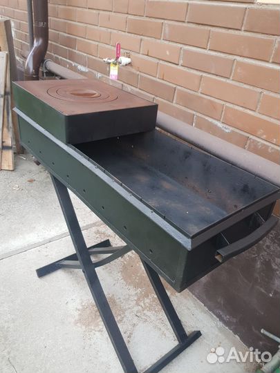 Мангал с печью под казан