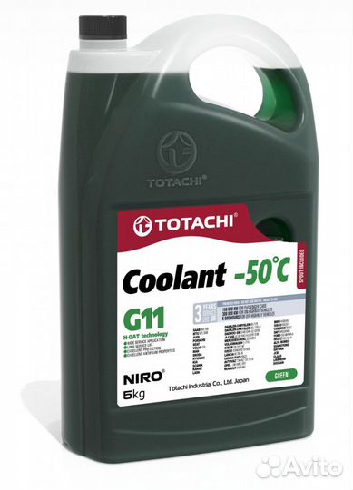 Антифриз totachi niro coolant Green -50C G11 200кг