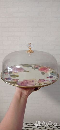 Подставка для торта на ножке Agness Розы