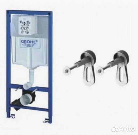 Инсталляция Grohe золото с унитазом и гиг душем