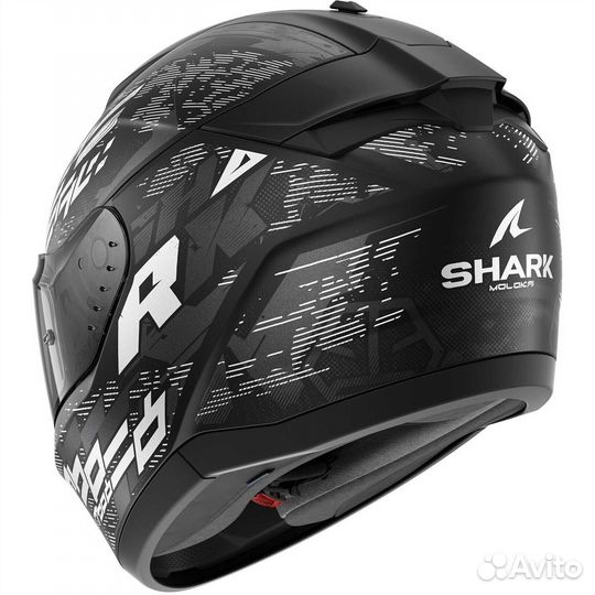 Shark ridill 2 molokai Full Face Motorcycle Мотошлем Mat Black White Silver