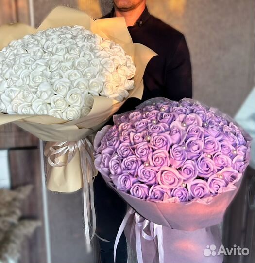 Букет из мыльных роз
