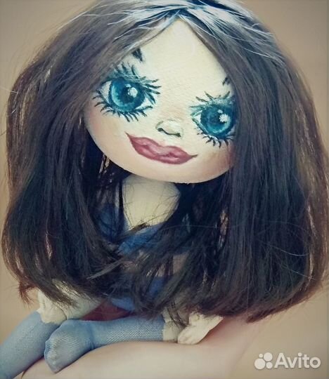 Интерьерная коллекционная текстильная куколка