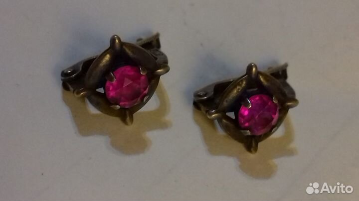 Серьги, маленькие серебро 925(звезда) СССР