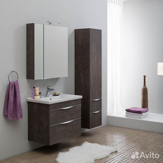 Тумба с раковиной Aquanet Эвора 80 дуб антик