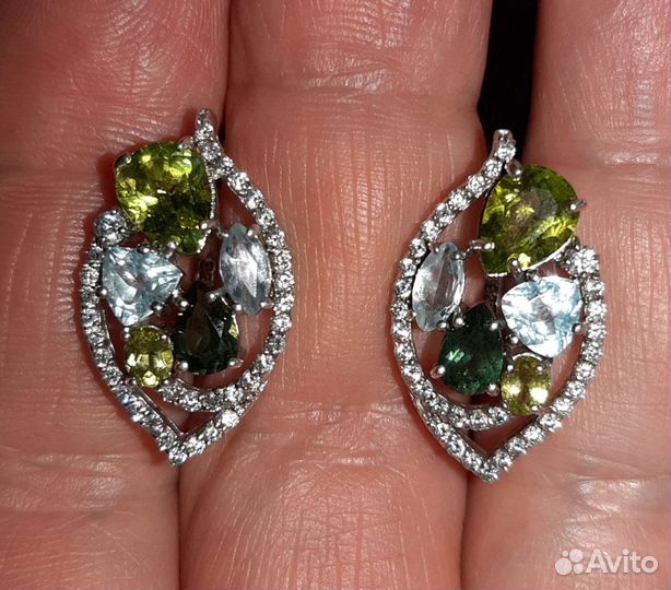 Серебряные серьги 875/925 Винтаж СССР