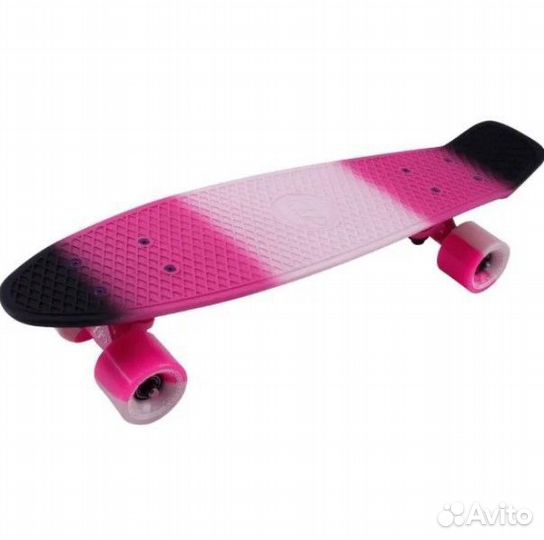 Скейтборд пластиковый Multiсolor 22 pink/black 1/4