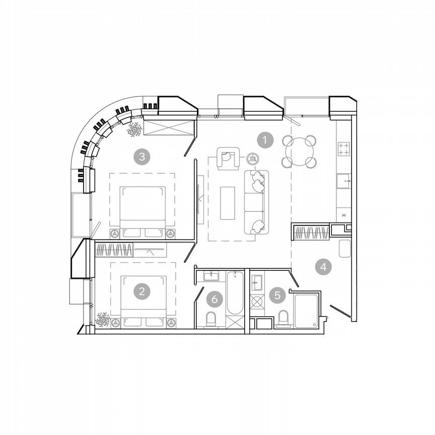 3-к. квартира, 79,1 м², 3/21 эт.