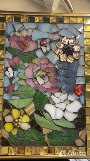 Картина из мозайки. « Шиповник»