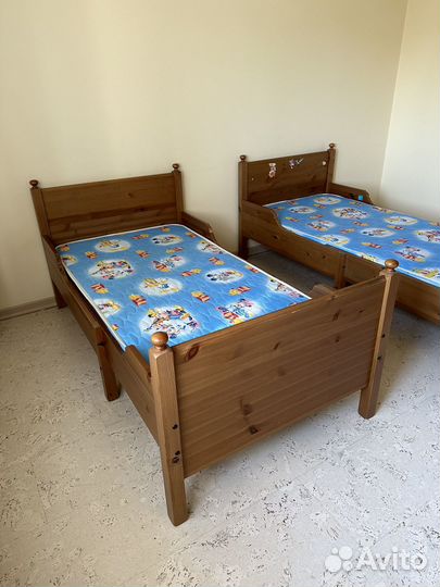 Детская кровать IKEA раздвижная сундвик с матрасом