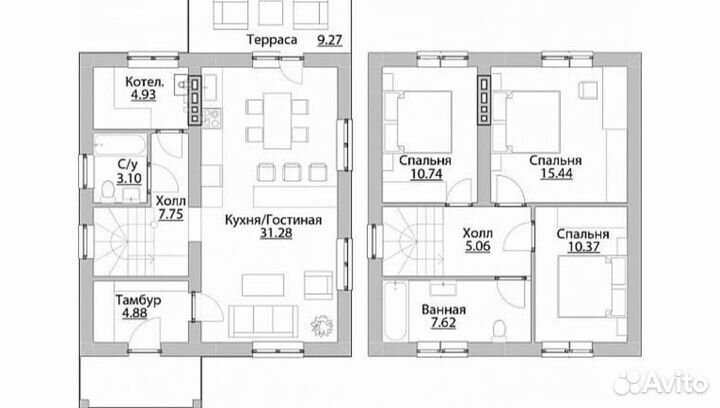 Каркасный дом 104 кв.м фасад под ключ 95-437