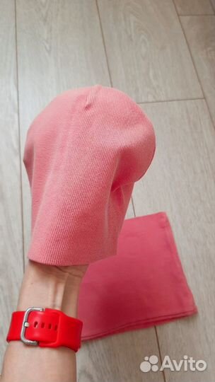 Шапка со снудом для девочки демисезонная