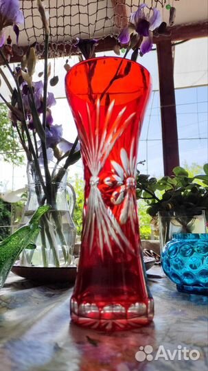 Ваза цветной хрусталь СССР 60-е