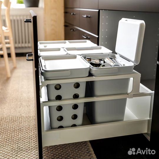 Ведро с крышкой контейнер Hallbar 10л IKEA Икеа