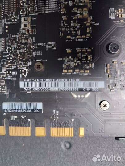 Продаётся видеокарта MSI 1080ti Armor OC 11GB