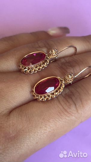 Серьги золотые 583 пробы СССР