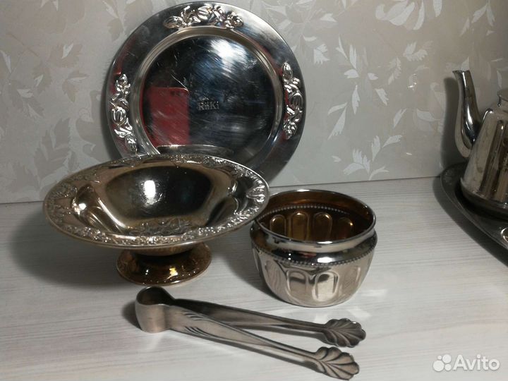 Сахарница, молочник посеребренные