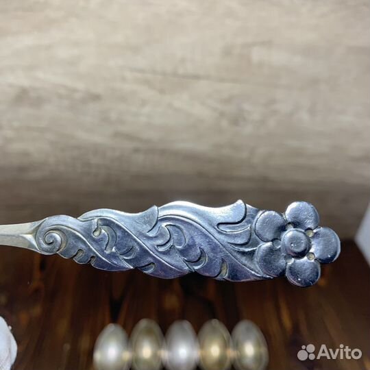 Набор Ложки Чайные 6 Штук Мельхиор Цветок Ретро