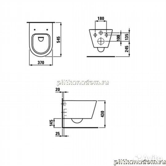 Laufen Kartell 8.2033.6.000.000.1 Подвесной унитаз rimless