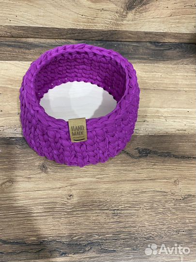 Вязаные трикотажные корзинки ручной работы
