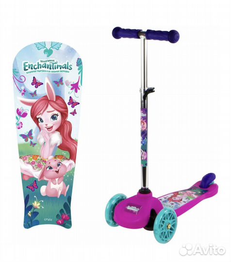 Самокат 1Toy Enchantimals детский 3-колесный