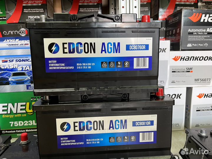Аккумулятор agm edcon Германия 80Ah 90Ah