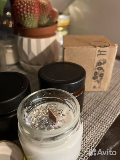 Свечи ручной работы крафт кокосовый воск