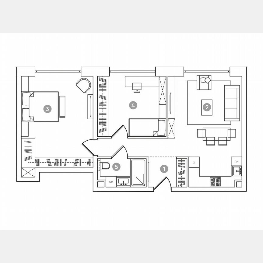 3-к. апартаменты, 71,2 м², 16/19 эт.