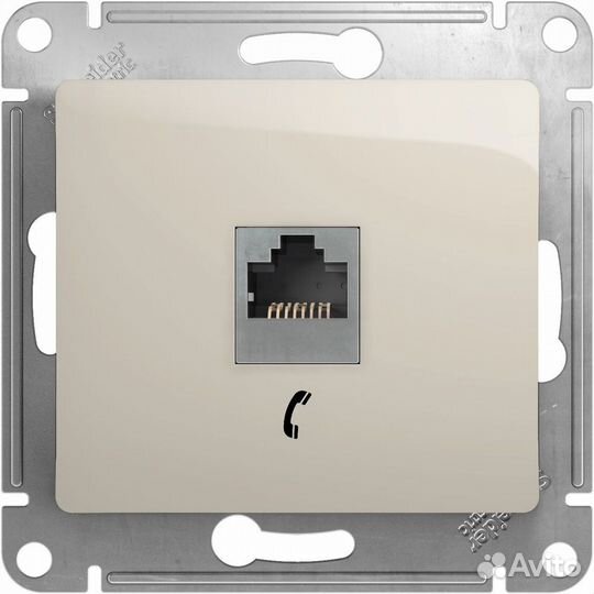 Розетка телефонная Schneider Electric Glossa RJ11
