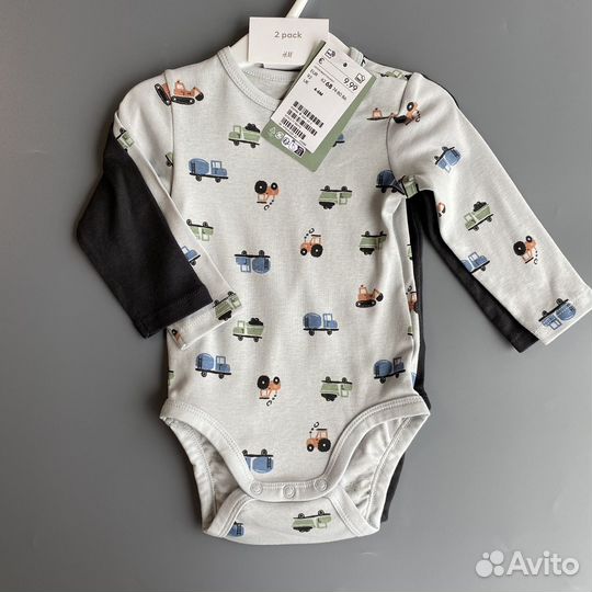 Боди 2 шт h&m 68, 74, 86