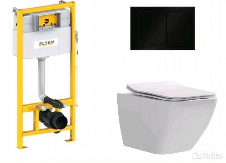 Комплект, elsen, E05, унитаз подвесной, шгв 360-53