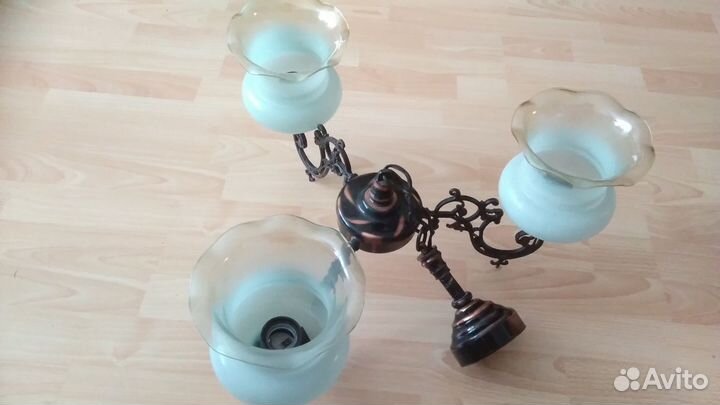 Люстра трехрожковая бронза