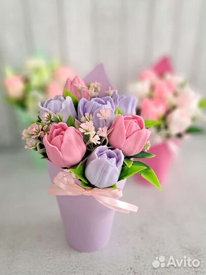 Букет тюльпанов из мыла