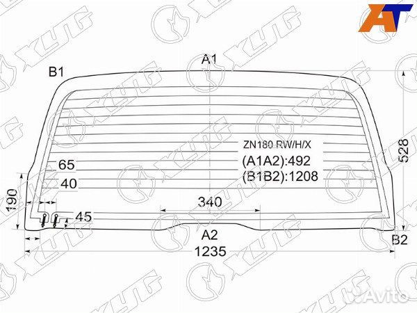 Стекло заднее toyota 4runner