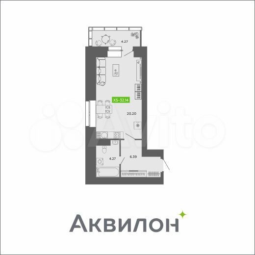 Квартира-студия, 32 м², 11/11 эт.