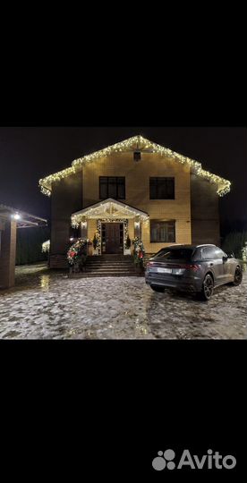 Украшение домов гирляндами