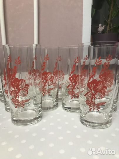 Набор стаканов из стекла с рисунком 290 мл.-11 шт