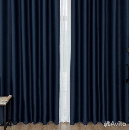 Шторы блэкаут марсель индиго готовые и на заказ